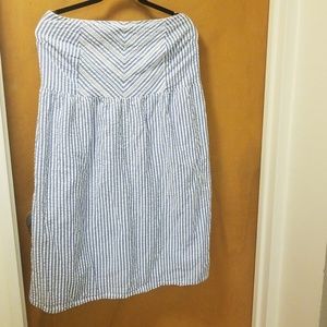 Strapless Seersucker Dress